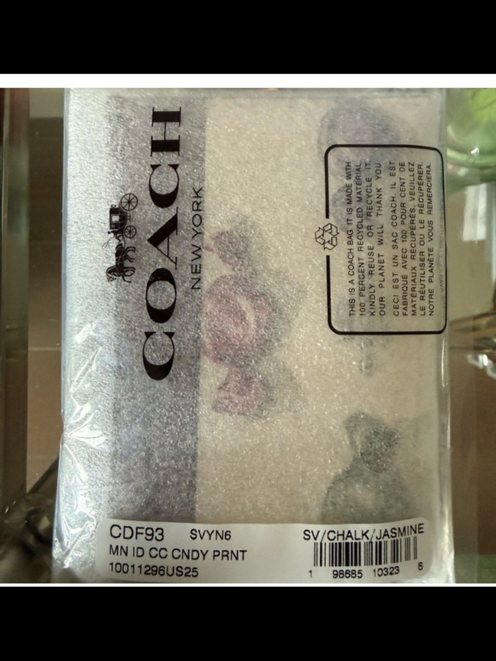 COACH Candy Print Leather Card Case Keychain - Purple & Cream - NWT - Picture 3 of 6